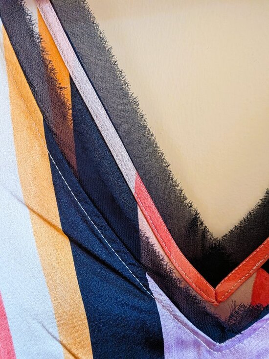 Like New Halogen Lightweight Dressy Tank with Stripe Multicolour, Sz M - Picture 3 of 5